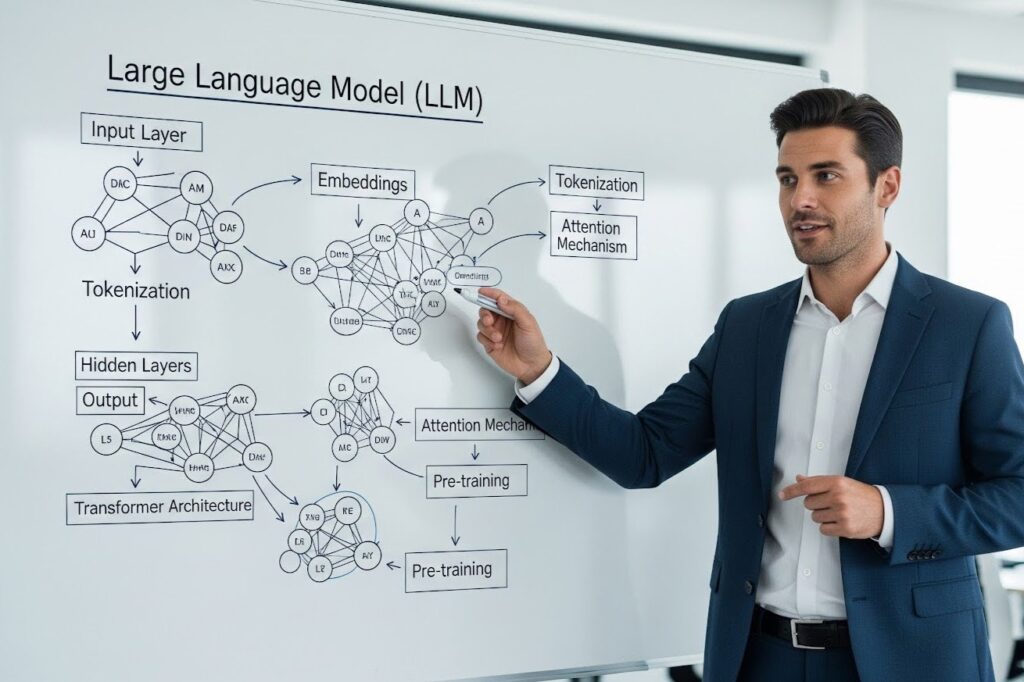 Ilustracja tłumaczenia z użyciem modelu językowego AI