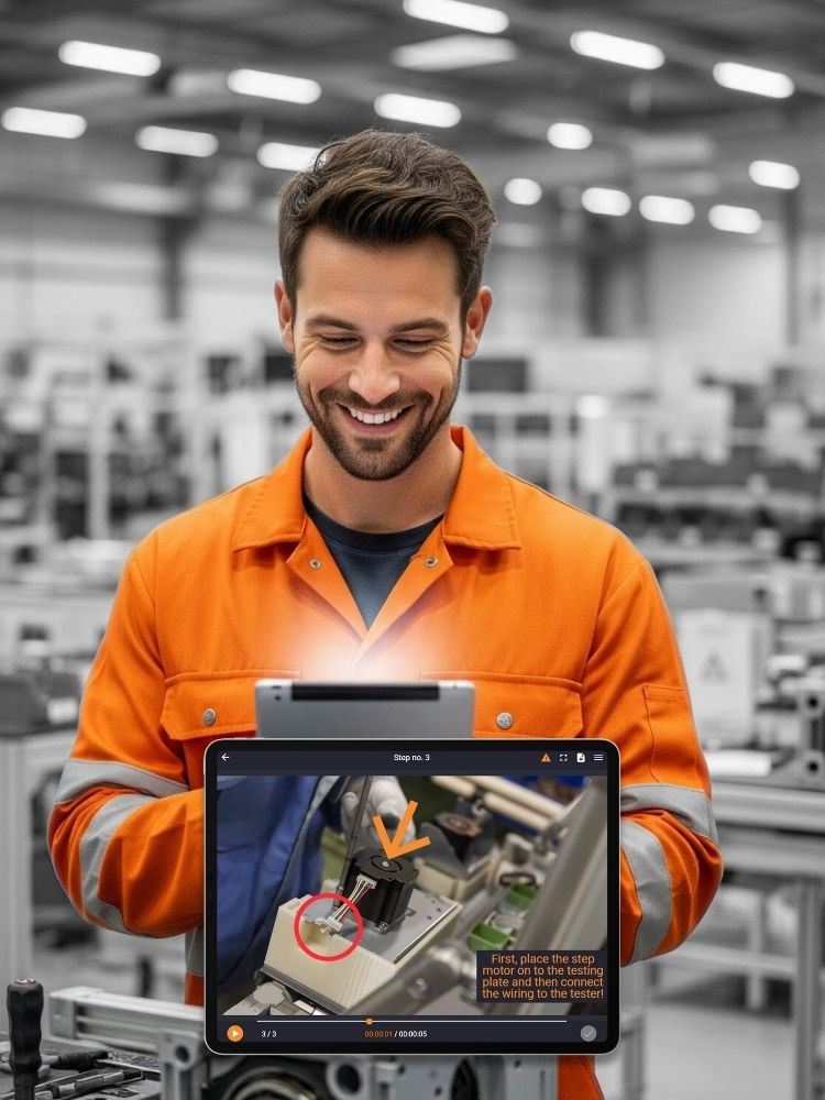 S4 A man watching work instrucitons